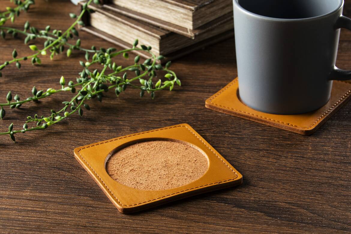 本ヌメ革コースター